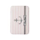 Lichtroze grijs anker gepersonaliseerd badmat (Voorkant Verticaal)