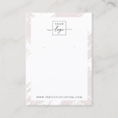 Lichtroze grijze penseelstreken oorbel displaykaar visitekaartje (Voorkant)