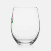 Lichtroze + groen bruidsmeisje wijnglas zonder voet (Links)