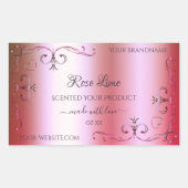 Lichtroze groene gradiënt  productetiketten rechthoekige sticker (Voorkant)