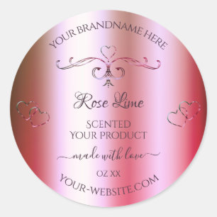 Lichtroze groene gradiënt productetiketten ronde sticker