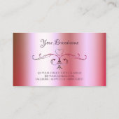 Lichtroze groene kleurengradiënt Initialen Visitekaartje (Achterkant)