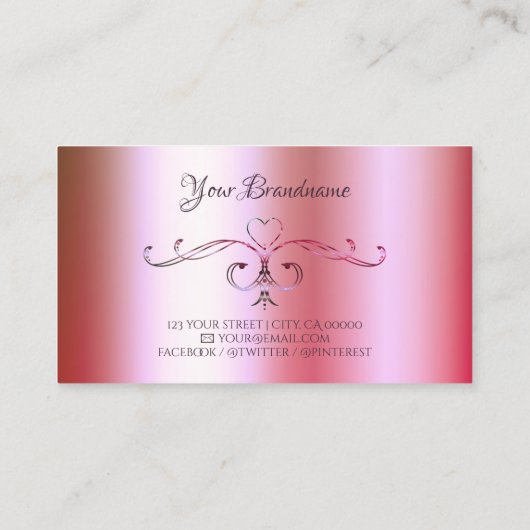 Lichtroze groene kleurengradiënt Initialen Visitekaartje (Achterkant)