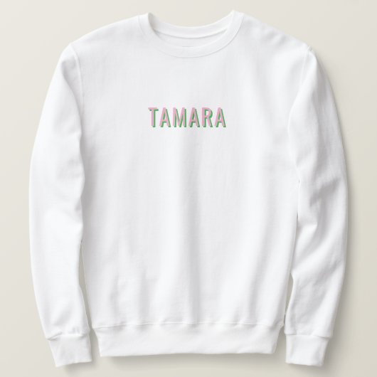 Lichtroze + groene Monogram Trouwfeest Trui (Design voorkant)