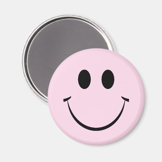 Lichtroze, Happy Face Magnet (Voorkant / Achterkant)