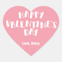 Lichtroze Happy Valentijn’s Day Hart Sticker