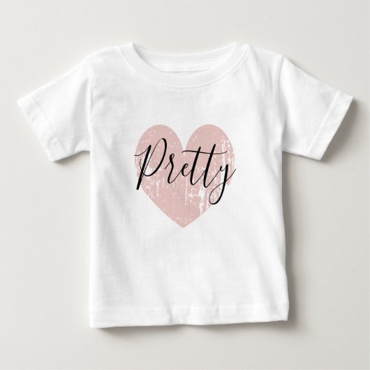  lichtroze hart baby shirt voor schattig meisje (Voorkant)