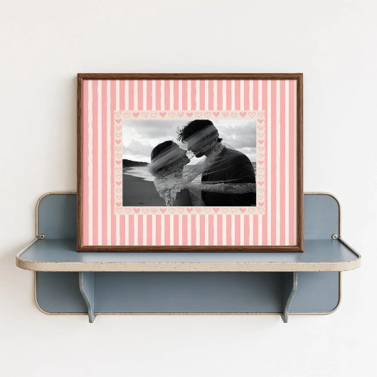 Lichtroze Hart Fotoposter - Persoonlijk Geschenk Poster