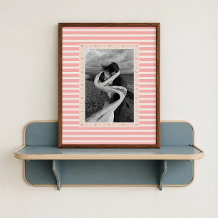 Lichtroze Hart Rand Poster - Persoonlijk Cadeau