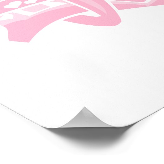 Lichtroze hartgraffiti poster (Hoek)