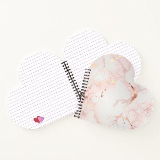Lichtroze hartvormig Notitieboek (Binnen)