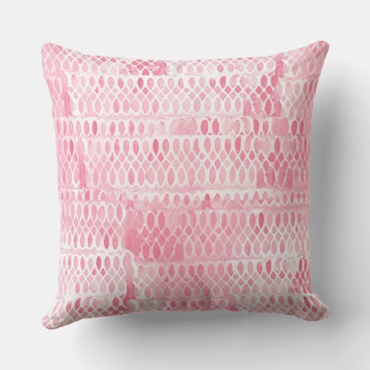Lichtroze hedendaags kantpatroon kussen (Achterkant)
