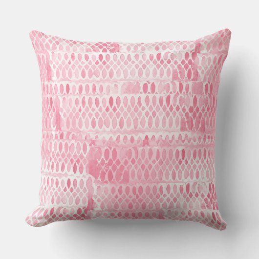 Lichtroze hedendaags kantpatroon kussen (Voorkant)