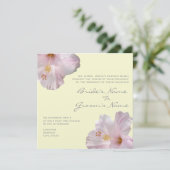 Lichtroze hibiscus Weddenschap Kaart (Staand voorkant)