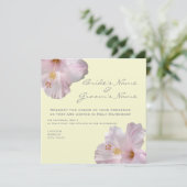 Lichtroze hibiscus Weddenschap Kaart (Staand voorkant)