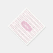 Lichtroze Honeycomb Aangepast monogram Servet (Hoek)