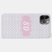 Lichtroze honingraat aangepaste monogram Case-Mate iPhone case (Achterkant (horizontaal))