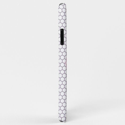 Lichtroze honingraat aangepaste monogram Case-Mate iPhone case (Achterkant/rechts)