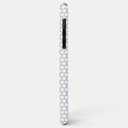 Lichtroze honingraat aangepaste monogram Case-Mate iPhone case (Achterkant/links)