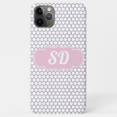 Lichtroze honingraat aangepaste monogram Case-Mate iPhone case (Achterkant)