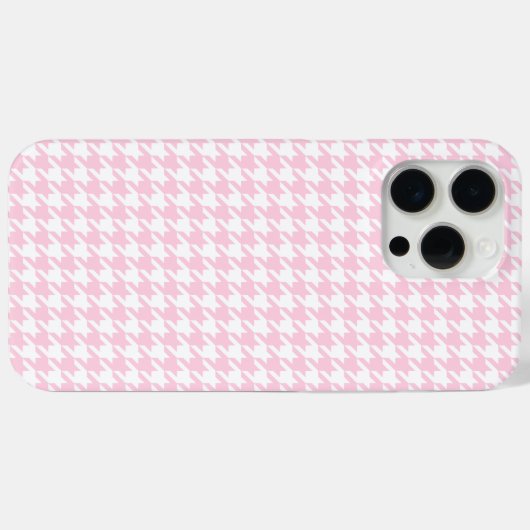 Lichtroze Houndstooth-patroon Case-Mate iPhone Case (Achterkant (horizontaal))