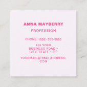 Lichtroze Hummingbird Square Visitekaartje (Achterkant)