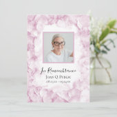 Lichtroze Hydrangea Bloemen Begrafenisservice Programmakaart (Staand voorkant)