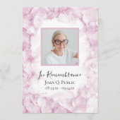 Lichtroze Hydrangea Bloemen Begrafenisservice Programmakaart (Voorkant)