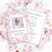 Lichtroze Hydrangea Bloemen Begrafenisservice Programmakaart