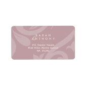 Lichtroze ivoor Damask Classic Wedding Address Etiket (Voorkant)