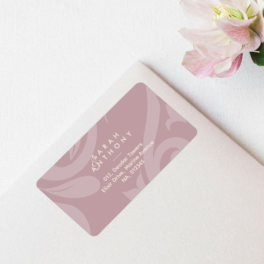 Lichtroze ivoor Damask Classic Wedding Address Etiket