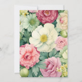 Lichtroze, Ivoor, en Sage Groene Bloemenhuwelijk Kaart (Achterkant)