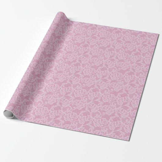 Lichtroze Kant Cadeaupapier (Uitgerold)