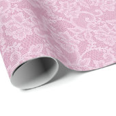 Lichtroze Kant Cadeaupapier (Rol Hoek)
