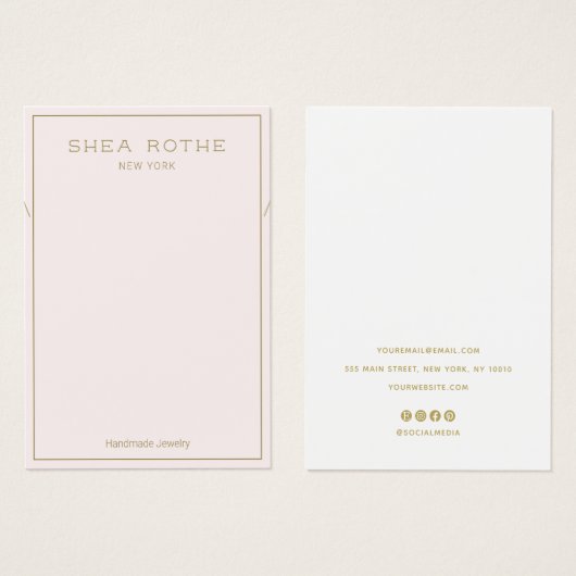 Lichtroze Ketting Display Kaart (Voorkant /achterkant)