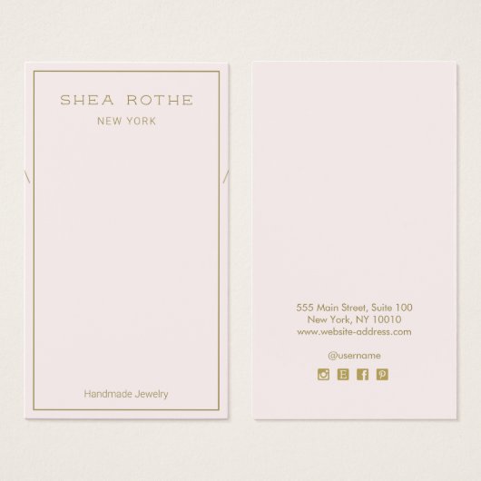 Lichtroze Ketting Display Kaart (Voorkant /achterkant)