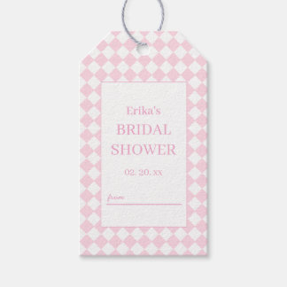 Lichtroze klassiek ontwerp Bruiloftsshower Cadeaut Cadeaulabel
