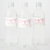 Lichtroze Kleding Baby shower Waterfles Etiket (Flessen)