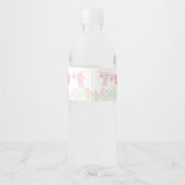 Lichtroze Kleding Baby shower Waterfles Etiket (Achterkant)