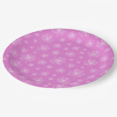 Lichtroze kleur en witte pioenen. papieren bordje (Gekanteld)