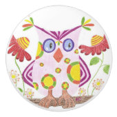 Lichtroze kleuterkamer keramische knop (Voorkant)