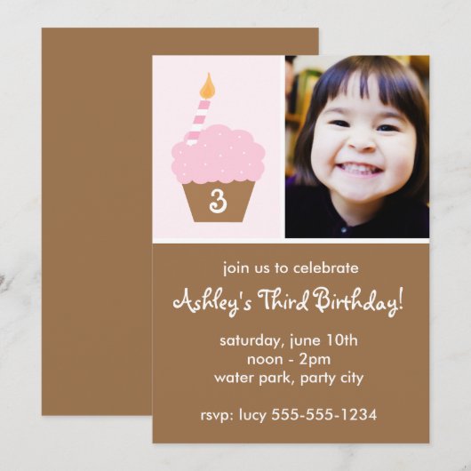 Lichtroze koekje kaart (Voorkant / Achterkant)