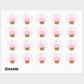 Lichtroze koekje ronde sticker (Vel)