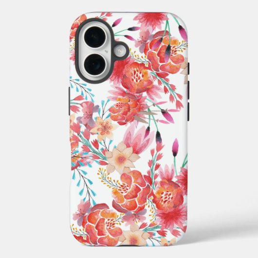 Lichtroze koraal waterverf trendy bloemenpatroon Case-Mate iPhone case (Achterkant)