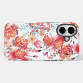 Lichtroze koraal waterverf trendy bloemenpatroon Case-Mate iPhone case (Achterkant (horizontaal))