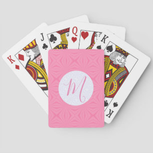 Lichtroze kronkelende vierkante klassieker pokerkaarten