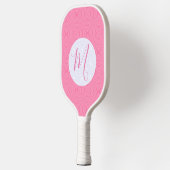 Lichtroze kronkelende vierkanten pickleball paddle (Links)