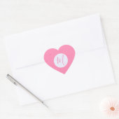 Lichtroze kronkelige vierkanten gepersonaliseerde hart sticker (Envelop)