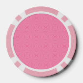 Lichtroze kronkelige vierkanten gepersonaliseerde poker chips (Achterkant)