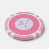 Lichtroze kronkelige vierkanten gepersonaliseerde poker chips (Enkel)